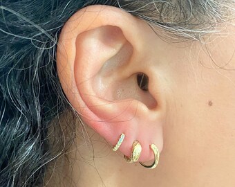 WOWORAMA Orecchini A Cerchio Huggie Convertibili A Forma Di Stella, Oro, Con Zirconi, Paffuti E Di Tendenza Per Donna