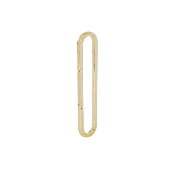 Thin Elongated Oval 14K Solid Gold Enhancer Charm Pendant Lock ~ XL (Real 14K Solid Gold Chain Enhancer Multiple Charms Links) Ready to Ship