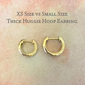Thick 14K Solid Gold Huggie Hinged Hoop Earring Cuff, 10mm Outer x 6mm Inner Diameter (Cartilage, Helix, & 2nd Hole Piercings) image 4