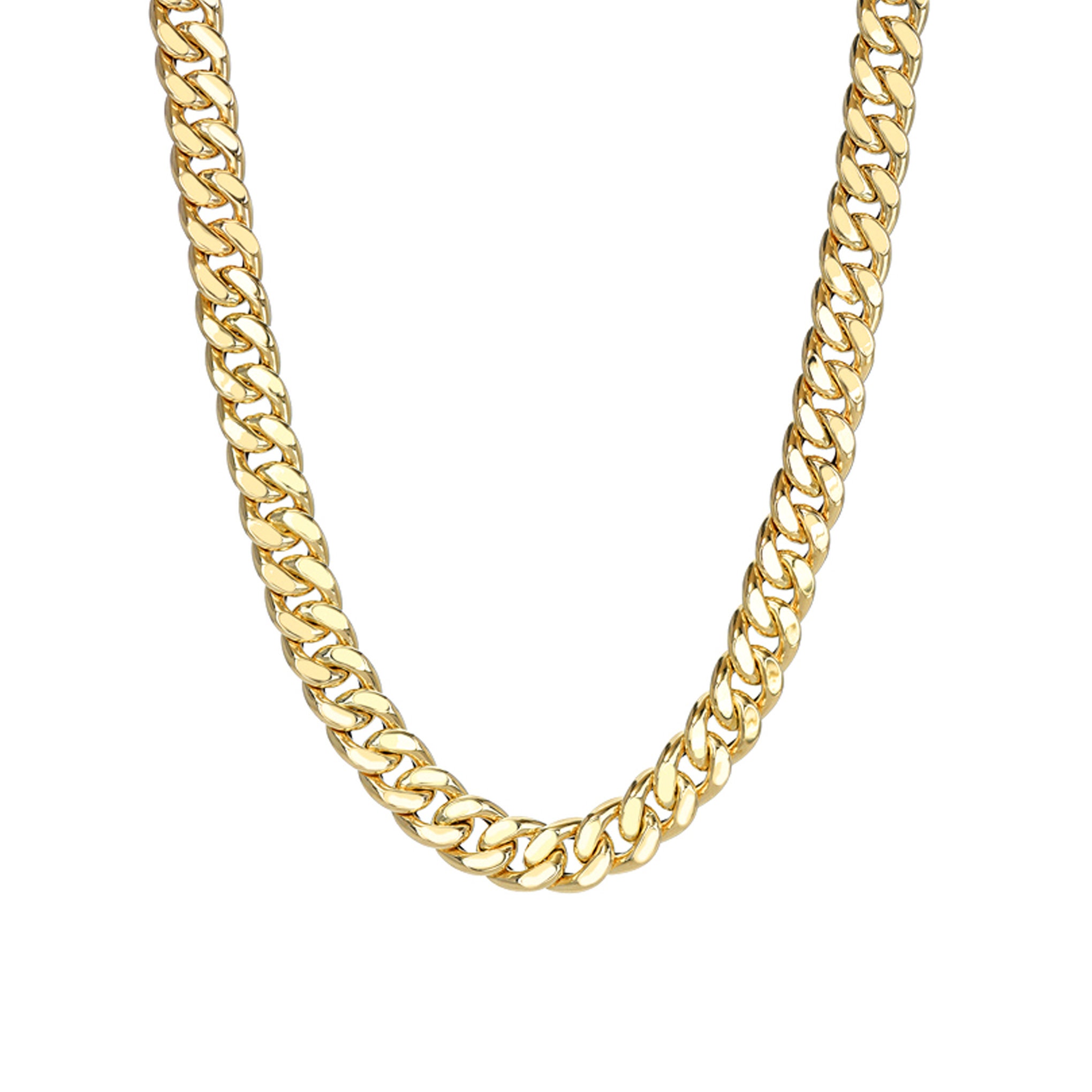 14K YELLOW GOLD CURB CUBAN LINK CHAIN NECKLACE UNISEX THICK HEAVY MADE IN  ITALY