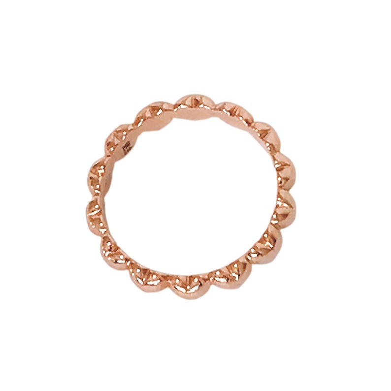 Heart Eternity Band 14K Solid Gold Ring: Eternal Heart Stacking Bridal ...