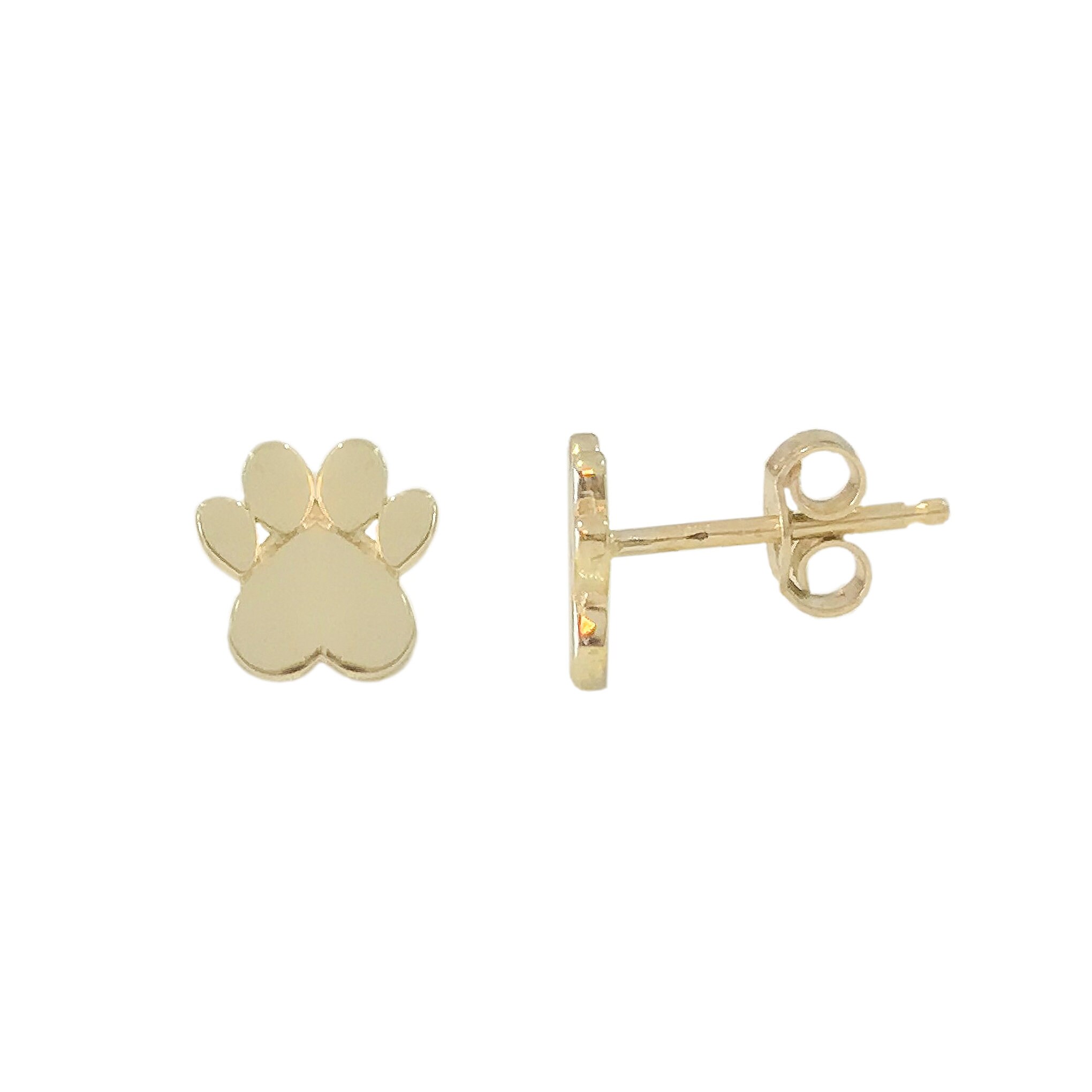 14k gold sale paw print earrings