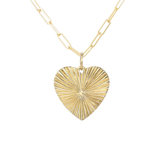 Solid gold heart best sale charm