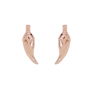 Chili Pepper Stud 14K Solid Gold Earrings (Foodie Charms Studs Great for Cartilage 2nd Hole Piercings){Single or Pair w Push or Screw Back}