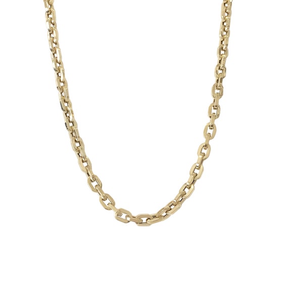 Thick Flat Oval Link 14K Solid Gold Italian Chain Link 
