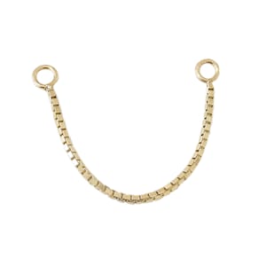 Convertible Dangle Box Chain 14K Solid Gold Earring Jacket (Front to Back Dainty Ear Charm Accessory for Earrings) {for Multiple Piercings}
