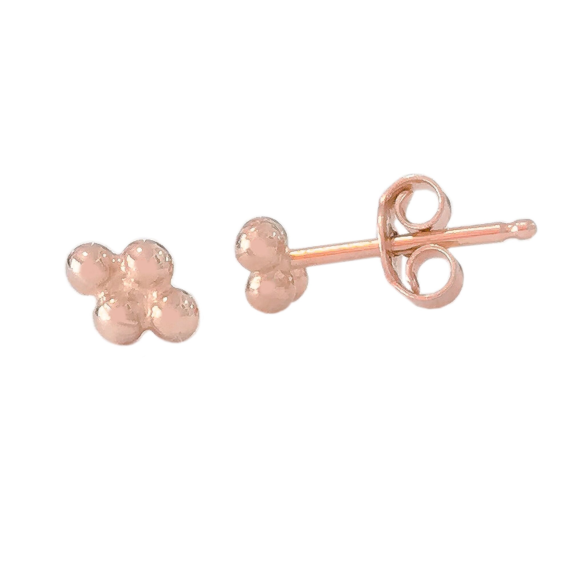 ピアス [Ritamonica] SUGUK Ball Earrings Cluster Ball 14K Solid Gold Stud Earrings (mini Boho Style