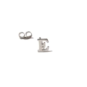 14K Solid Gold Initial Letter Stud Earring, Small Size SINGLE Alphabet Mix & Match Name Letters ~ All Piercings, Push or Screw Back Backing