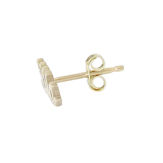 Nameplate Stud 14K Solid Gold Earring Script Font custom