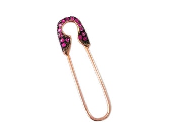 Pin de seguridad de zafiro rosa Pendiente de oro macizo de 14K ~ Todos los tamaños, zafiros rosados reales ideales para el lóbulo de la oreja, la hélice, el cartílago, los piercings de la oreja del segundo agujero