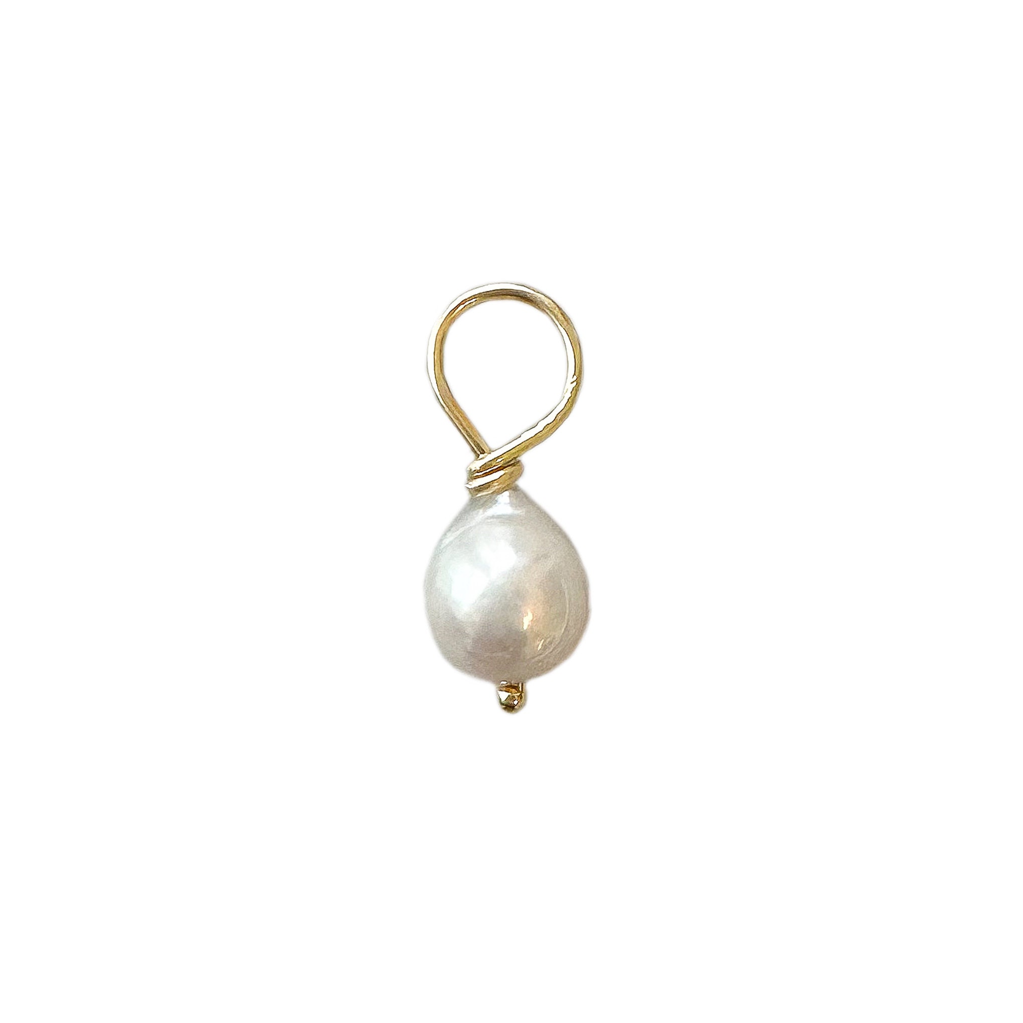 Pendentif Or Jaune 14ct Avec Perle De Culture D'eau Douce Baroque Violette - Neuf Avec étiquettes