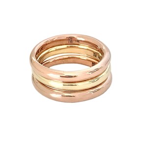 14K Solid Gold 3mm Round Thick Eternity Stack Band Ring thick Solid ...