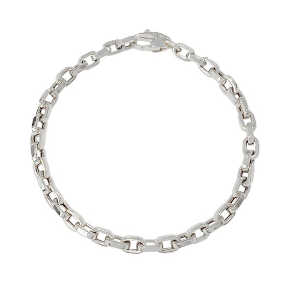Thick Flat Oval Rolo Link 14K Solid Gold Italian Chain Link 