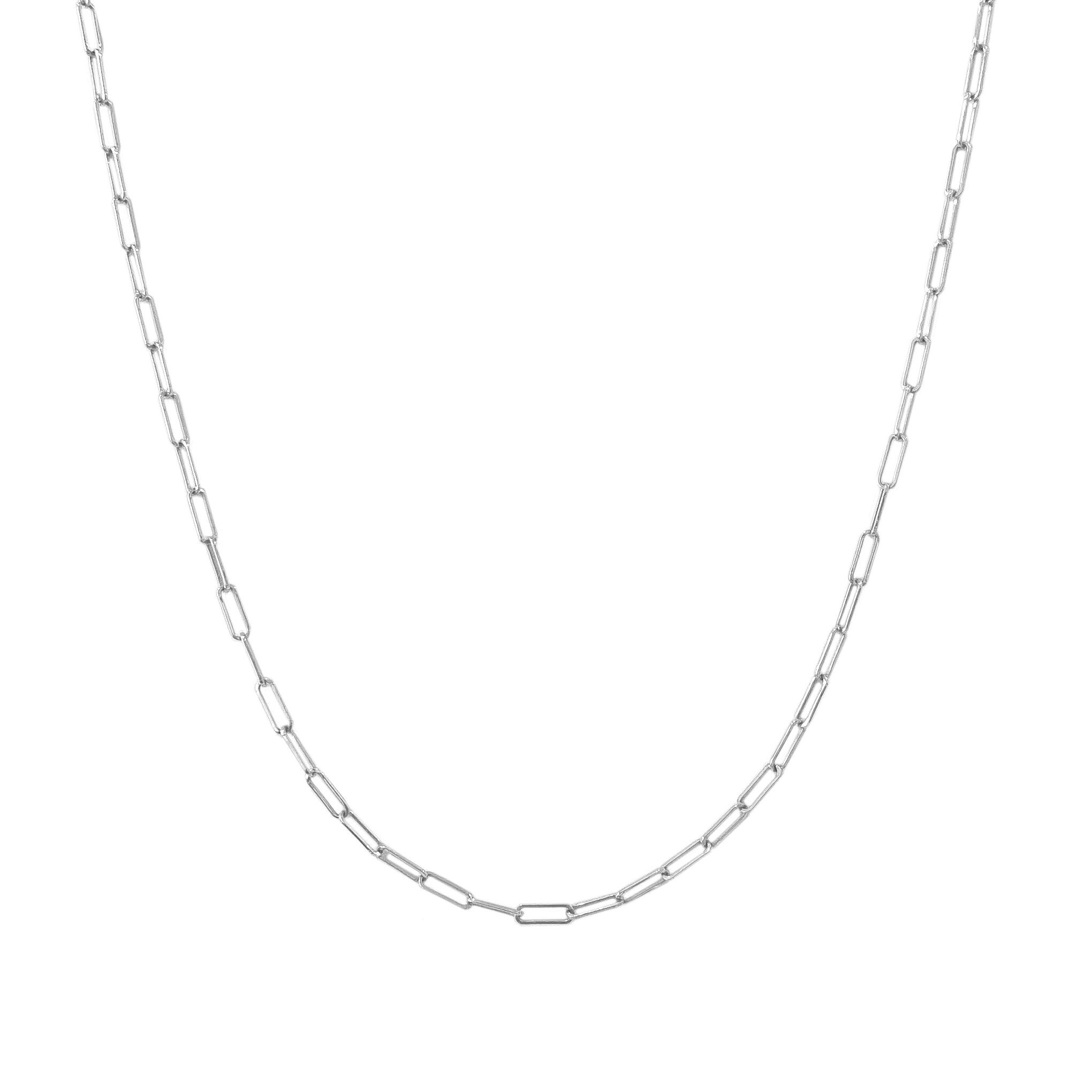 Thin Elongated Oval Link 14K Solid Gold 