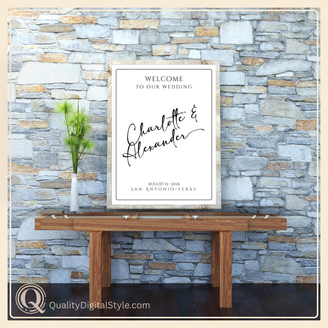 Wedding Reception Welcome Sign: Modern Minimalist Design (editable ...