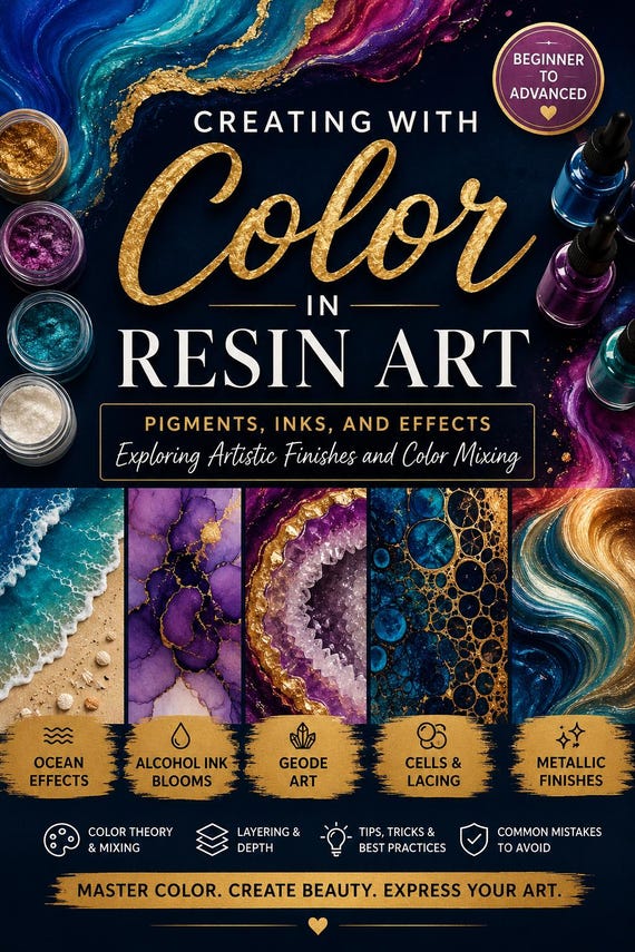 Resin Art Techniques Guide: Pigments, Inks & Effects (Digital Download)