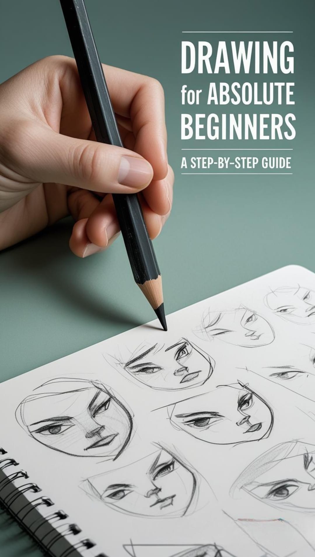 初心者のためのデッサン - 図形、陰影、遠近法、線画、スケッチのスキルをステップバイステップで学ぶ新人アーティスト向けガイド - Etsy 日本, image size:1080x1911