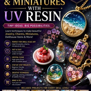 UV Resin Jewelry & Miniature Crafts – DIY Guide (PDF Pattern)