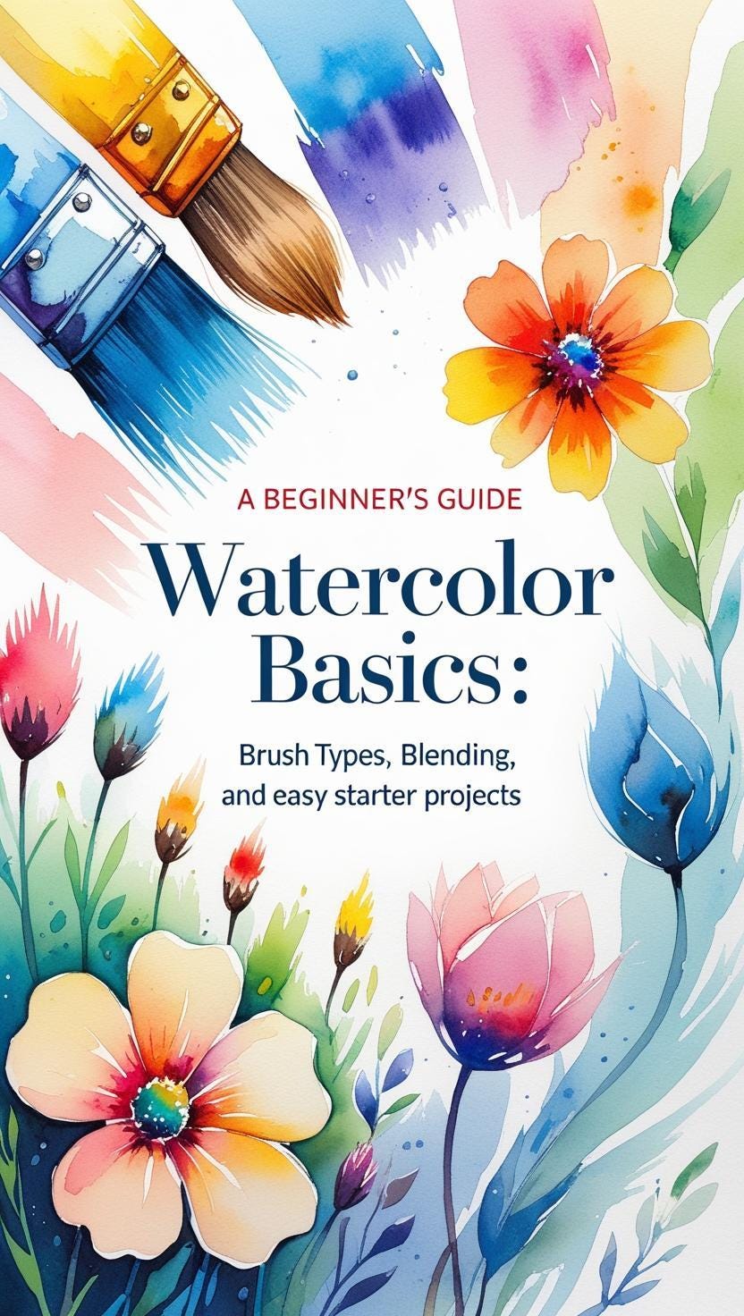 Watercolor Basics: Beginner's Guide to Painting (PDF Pattern) - Etsy