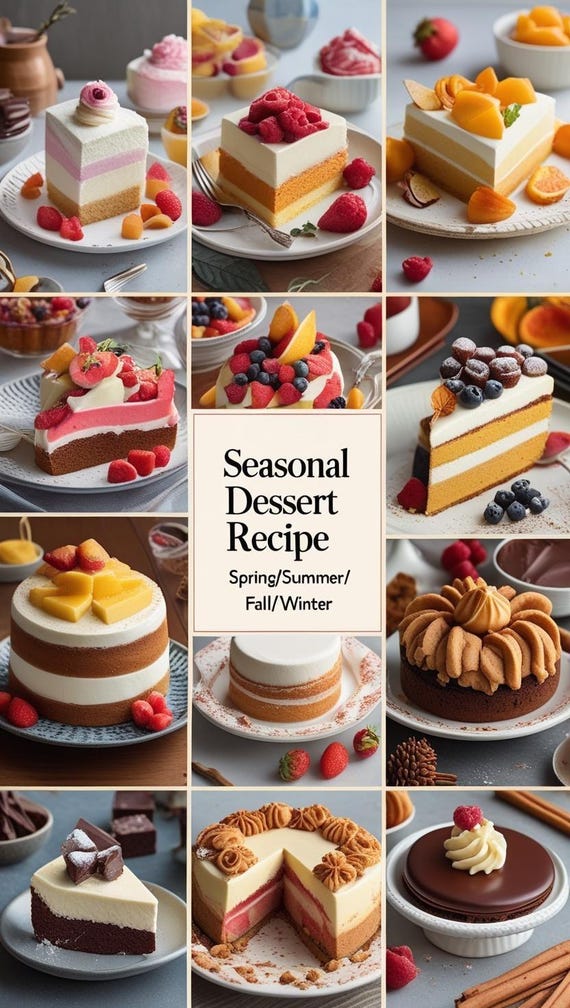 Seasonal Dessert Recipe Pack – Holiday Baking, Easy Treats (Digital Cookbook)