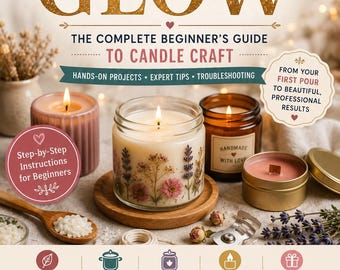 Melt Pour Glow eBook | Soy Candle Tutorial | DIY Candle Craft | Handmade Candle Business