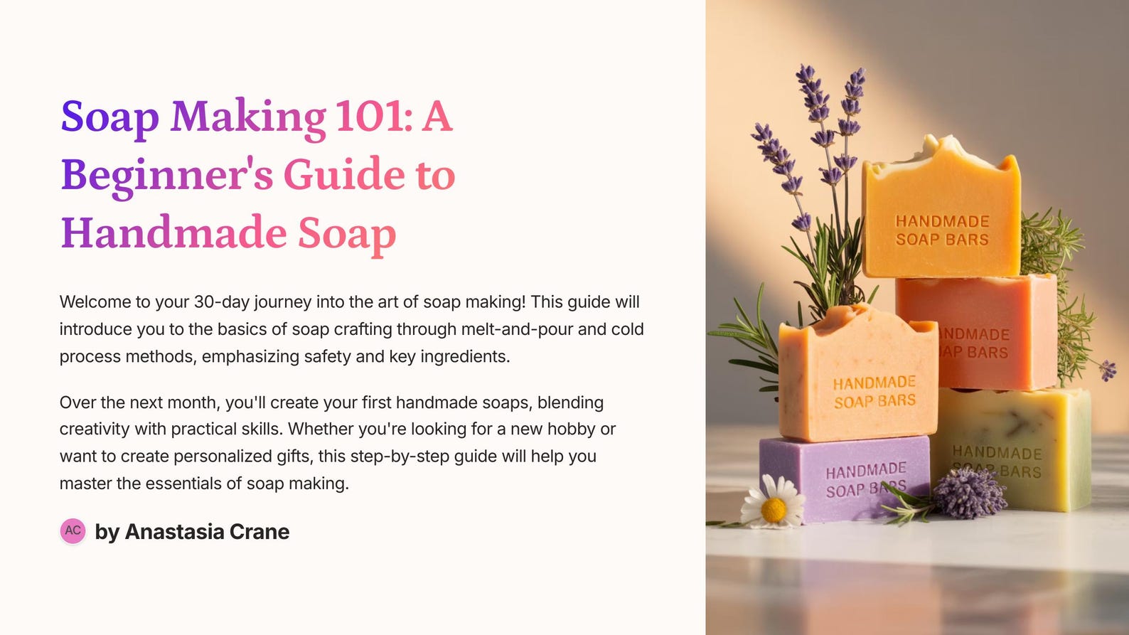Soap Making 101: Beginner's Guide to Melt & Pour, Cold Process (PDF) - Etsy