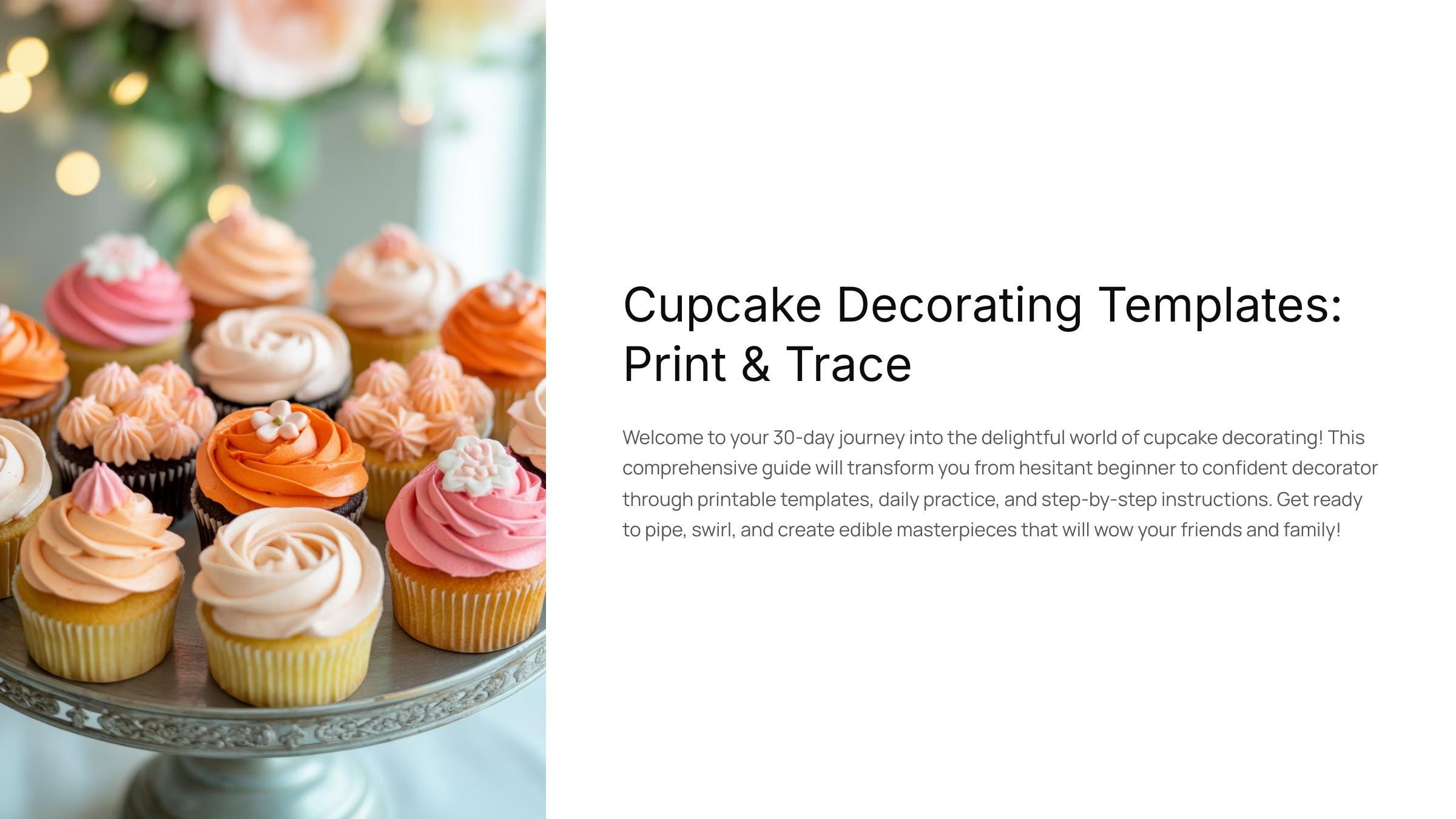 Printable Cupcake Decorating Templates – Frosting Piping Guide (digital ...