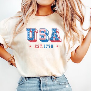 USA Est. 1776 Shirt, Independence Day USA T-Shirt, 4th Of July Sweater, USA Flag Tee, Patriotic Gift Tee, Red White Blue Shirt