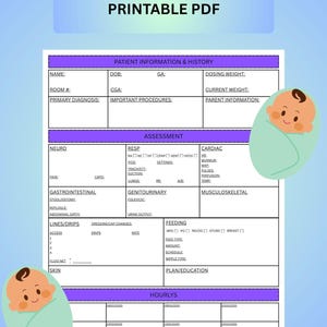NICU report sheet | NICU nurse | NICU brain sheet | nurse report sheet