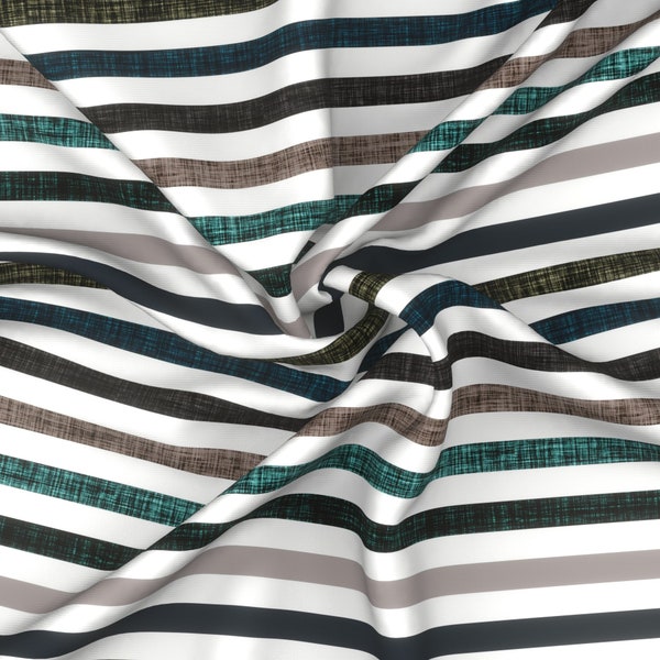 linen stripes: 174-16, teal 001, dark ash, deep sea, himalaya, olive green, mocha, 170-1Print on Demand Fabric