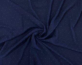 Navy Swiss Dot Fabric