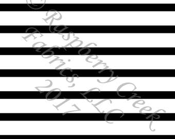 Black and White Stripe 4 Way Stretch FRENCH TERRY Knit Fabric, Club Fabrics