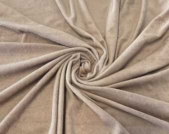 Solid Taupe Stretch Loop Terry Fabric
