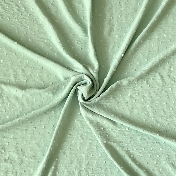 Sage Green Swiss Dot Fabric