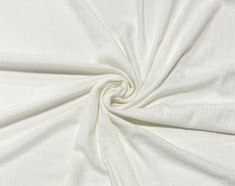 Off White Pointelle Rib Knit Fabric