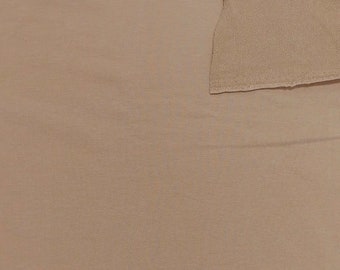 Solid Milk Chocolate Tan 4 Way Stretch French Terry Knit Fabric With Spandex