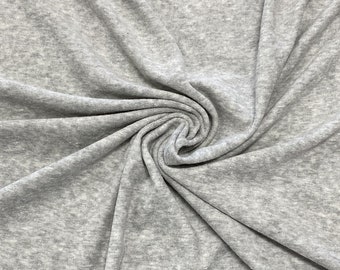 Solid Heather Grey Stretch Loop Terry Fabric