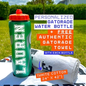 Personalized Gatorade Water Bottle + FREE Gatorade Towel | Custom Sport Gift for Kids, Teams, Coaches