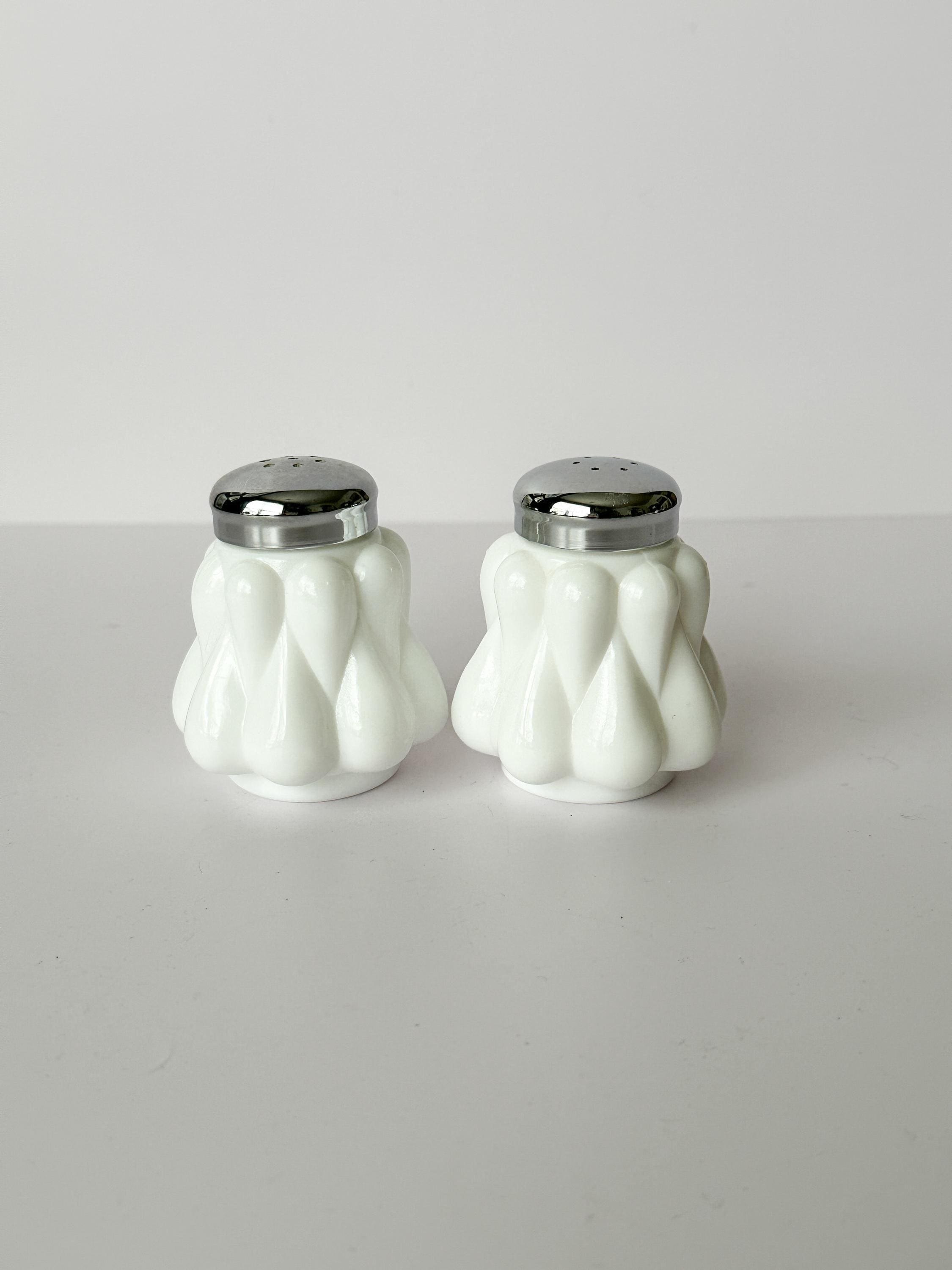 Milk Glass Salt Pepper Shakers - Etsy