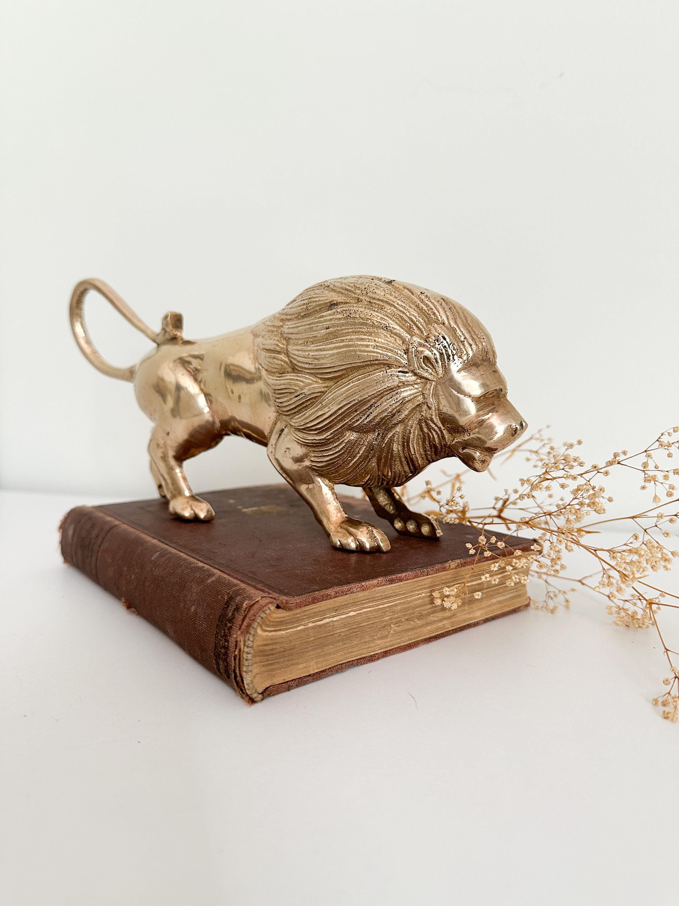 Brass Lion | Animal Figurine | Vintage Decor - Etsy