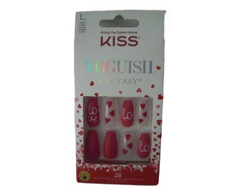 KISS Voguish Fantasy Glue On Fingernails Long Length FV17X 86688