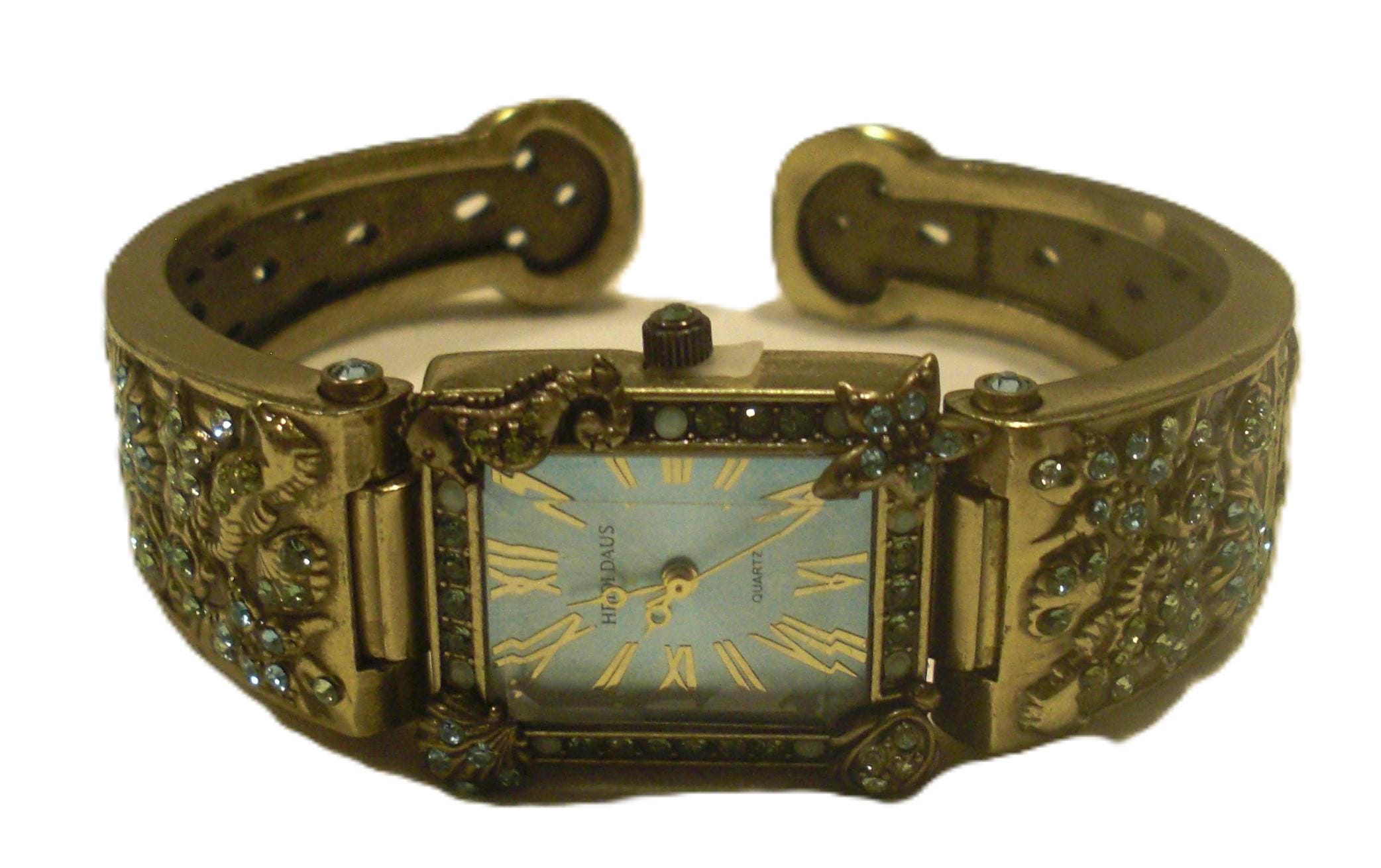 Heidi Daus Vintage Cuff Watch: Art Deco Seashells, Swarovski  display picture 1