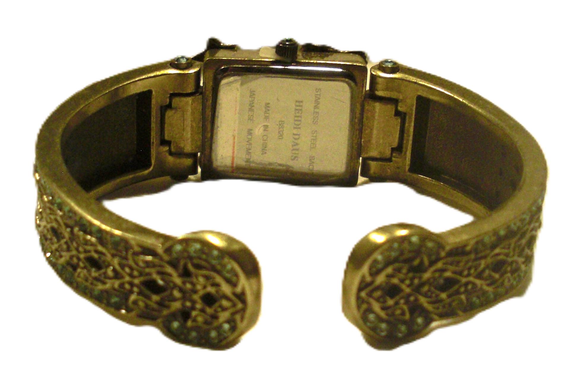 Heidi Daus B7819 Art Deco Style Crystal and Faux Pearl Cuff Watch Heidi Daus  main image 3