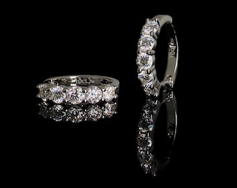 VVS1 Moissanite Huggie Hoop Earrings, S925 Sterling Silver