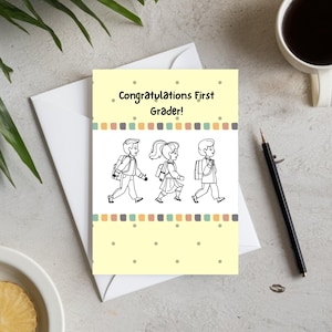 carte d'obtention du diplôme de jardin d'enfants | Imprimable ou imprimé | Carte mignonne de diplômé d'âge préscolaire | Félicitations de fin d'année | Première année, je viens