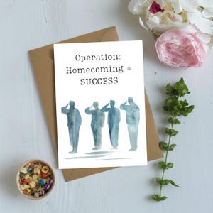 Wojskowa karta powitalna do domu – „Mission Homecoming = Success” | Pobieranie cyfrowe | Karta do druku na powrót do służby | Hero Homecoming