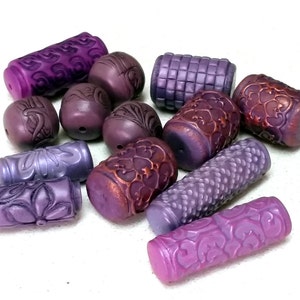 Polymer Clay Tutorial, Learn How To Make Textured And Hollow Tube Beads Using Nothing But Clay. Art Beads Making Tutorial. image 9