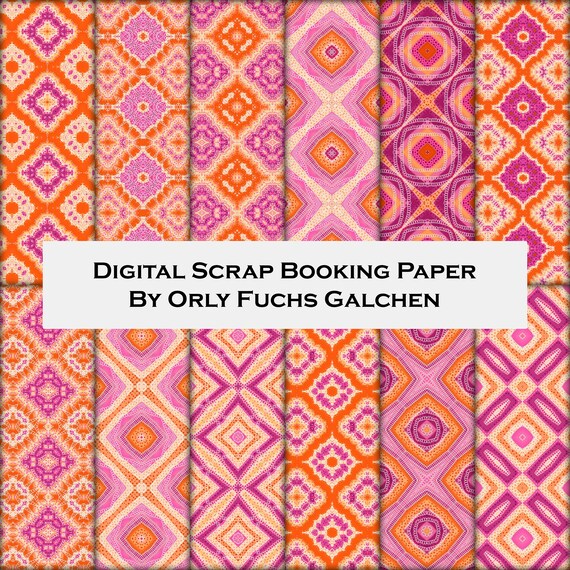 12x12 Printable Scrapbook Paper Set. Decorative Paper Sheets Etsy