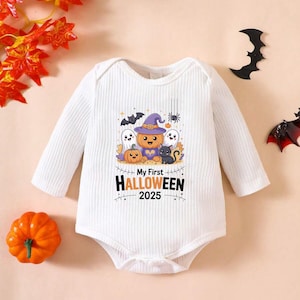 My First Halloween PNG | Baby Halloween PNG | Cute Ghost Pumpkin Witch Cat Digital Design | 1st Halloween PNG for Shirts & Bibs