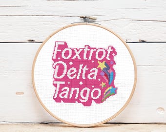 Foxtrot Delta Tango Cross Stitch Pattern: Modern Political Script (PDF)